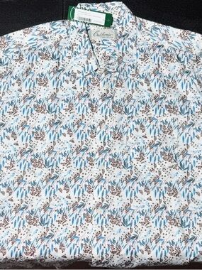 Collection White Shirt with Blue & Brown Floral Print